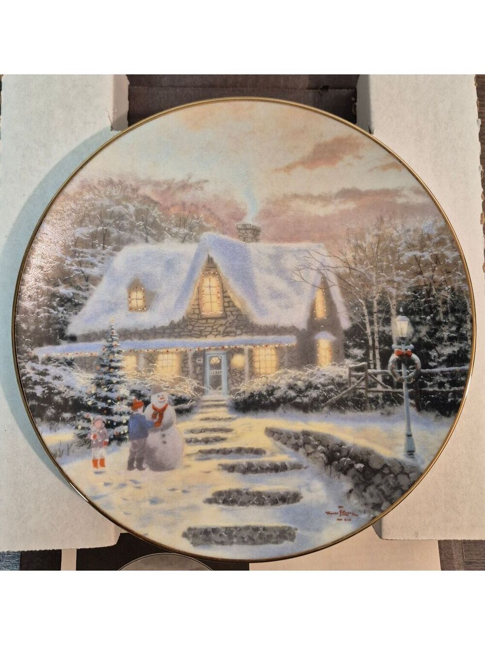 Knowles 'Home to Grandma's' Christmas Collector Plate by Thomas Kinkade